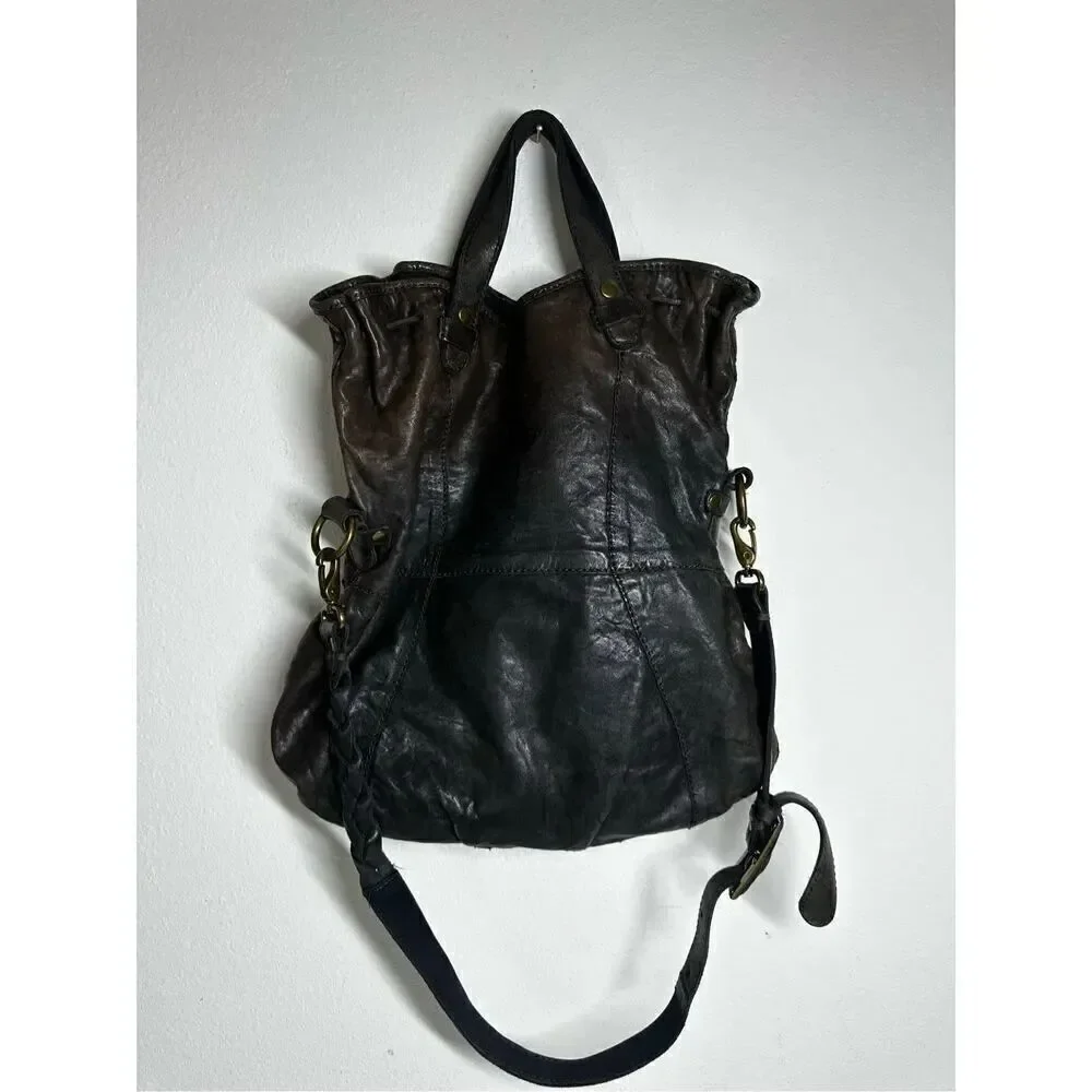 Lucky Brand Black Italian Lamb Leather Shoulder Crossbody Bag